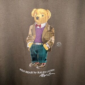 New with tag Polo Ralph Lauren Dark Olive Green Bear Sweatshirt